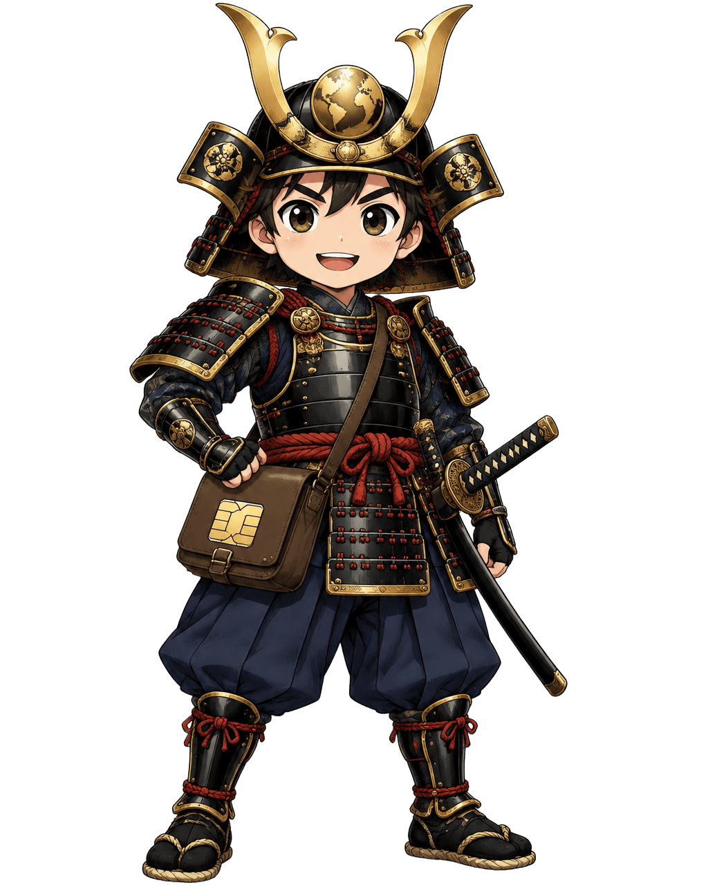 Esim-oto, the travelling samurai mascot